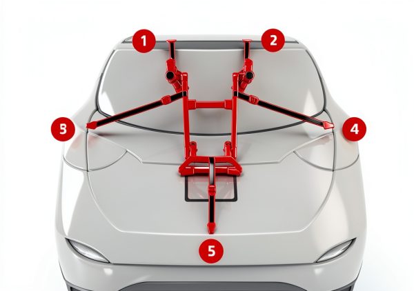 Allen Bicycle Car Rack Red Black Padded Frame-5