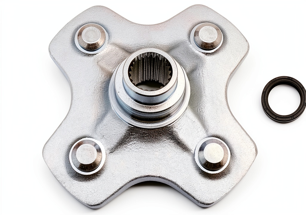 M MATI rear wheel hub installed on a Honda ATV