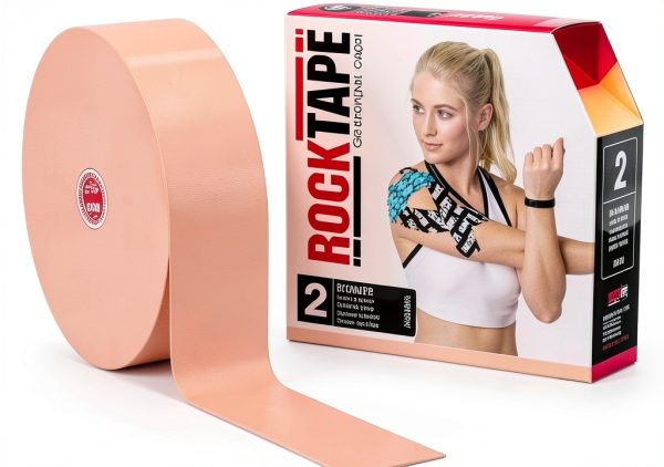RockTape Kinesiology Tape 2-Inch Water-Resistant 16.4ft Roll Beige-0