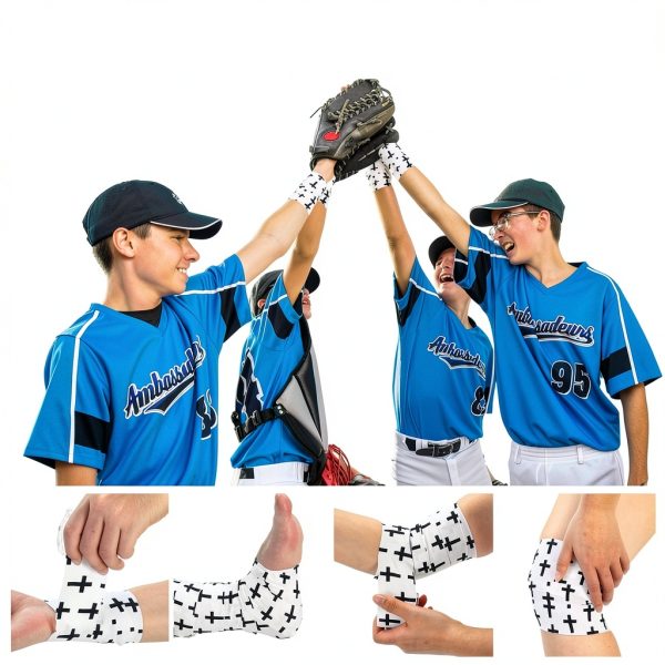 TrelaCo Sports Tape White 1x2 Inch Cotton Athletic Wrist Support-2
