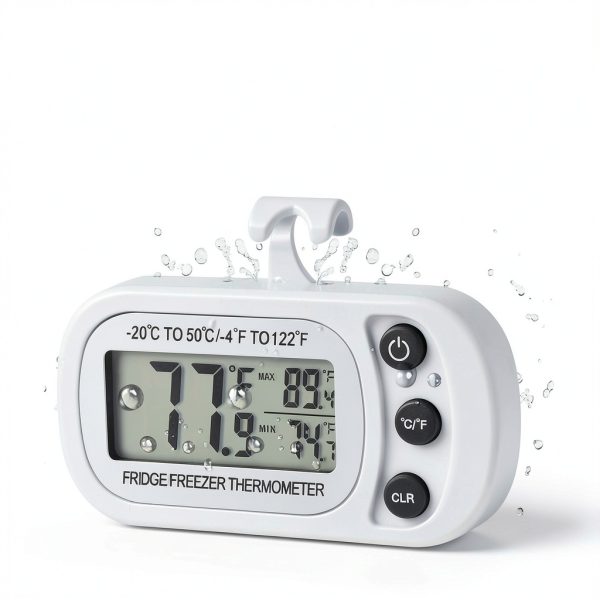 Refrigerator Thermometer Serundo Auto LCD Waterproof Stand 2 Pack-5