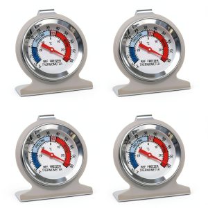 Refrigerator Freezer Thermometer 4 Pack Classic Series Large Dial-0