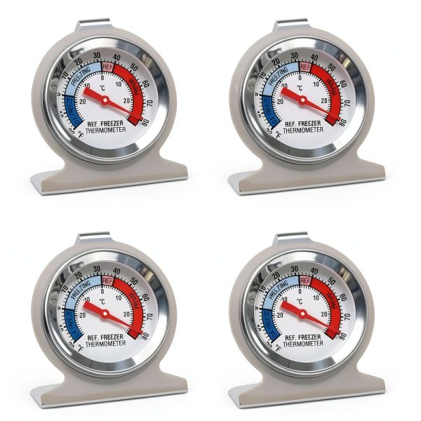 Refrigerator Freezer Thermometer 4 Pack Classic Series Large Dial-0