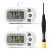 Refrigerator Thermometer Serundo Auto LCD Waterproof Stand 2 Pack-0